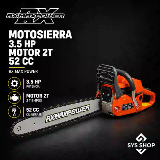 MOTOSIERRA RX MAX POWER-3.5 CABALLOS-MOTOR 2T-52 CC