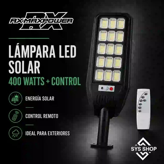 LAMPARA LED SOLAR 400 WATTS+CONTROL